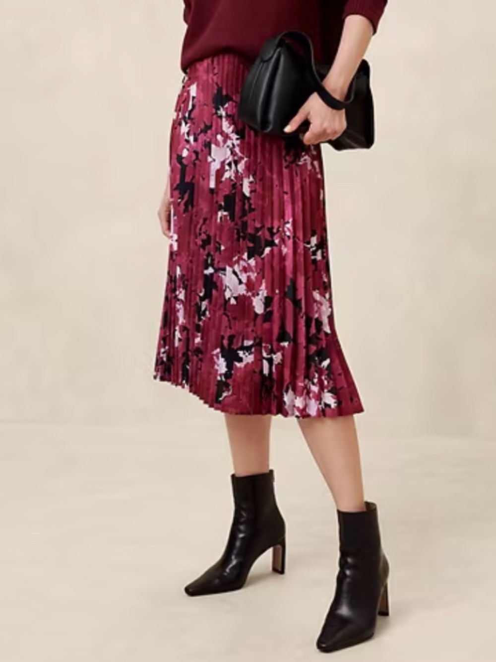 Banana Republic Pleated Skirt Multifloral Size 4